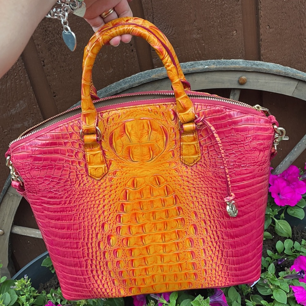 Brahmin lg duxbury satchel pink & orange💕💕